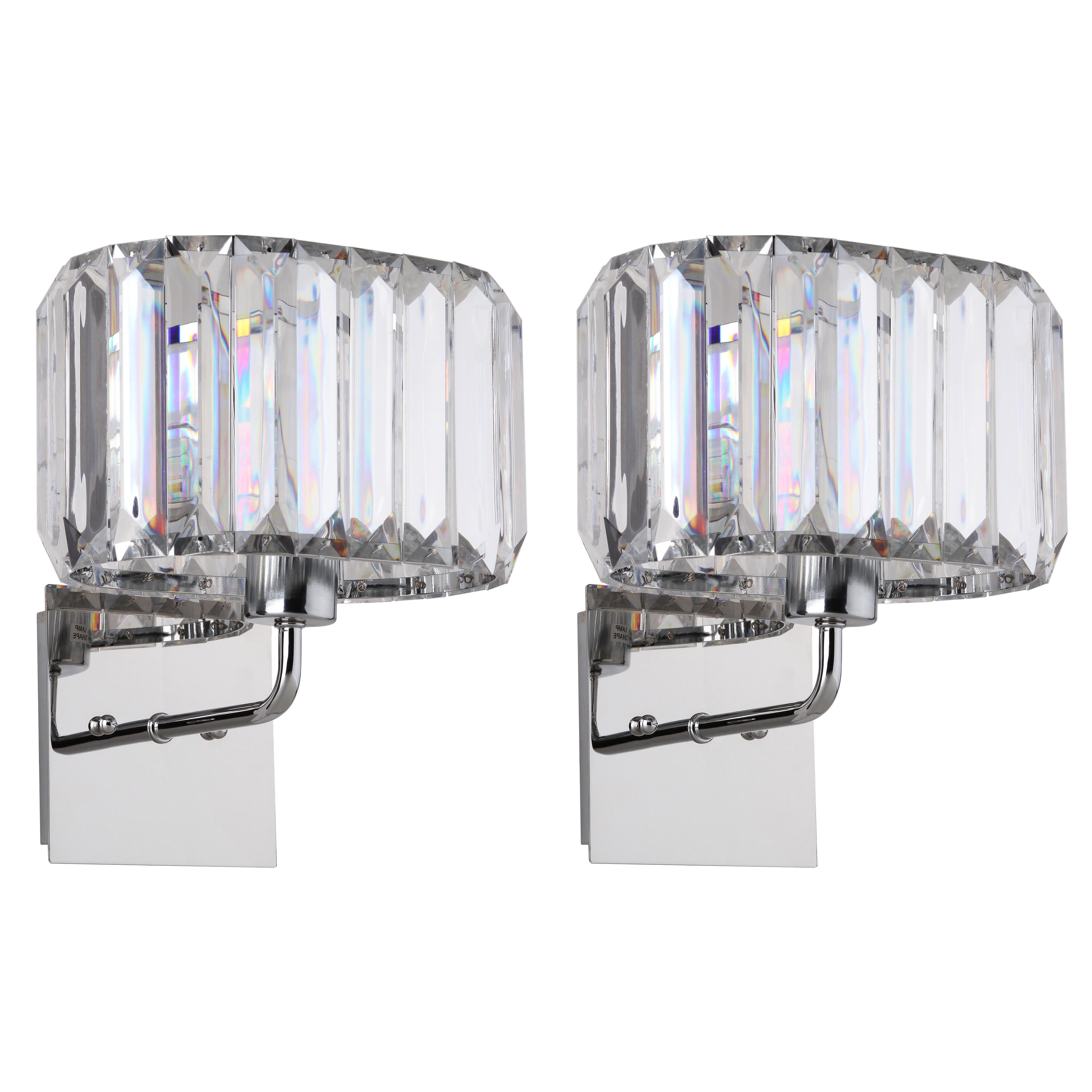 Safavieh Athena 11.25 In. High Acrylic Wall Sconce, Nickel/Clear