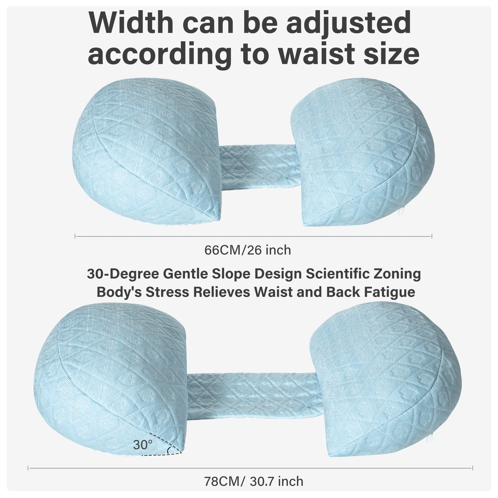 CZL Pregnancy Pillow for Women Sleeping, Ergonomic Maternity Body Support for Back, Belly, Legs, Hips, Small Portable Pregnancy Pillows with Detachable & Washable Cover (Light Blue)