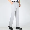 thumbnail image 3 of Pantalones de traje para hombre, color caqui, para negocios, drapeados, con cinturón, fluidos, ajustados, de cintura alta, para uso social, estilo vintage, 3 of 5