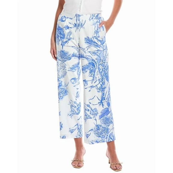 T Tahari womens Print Pant, m, Blue