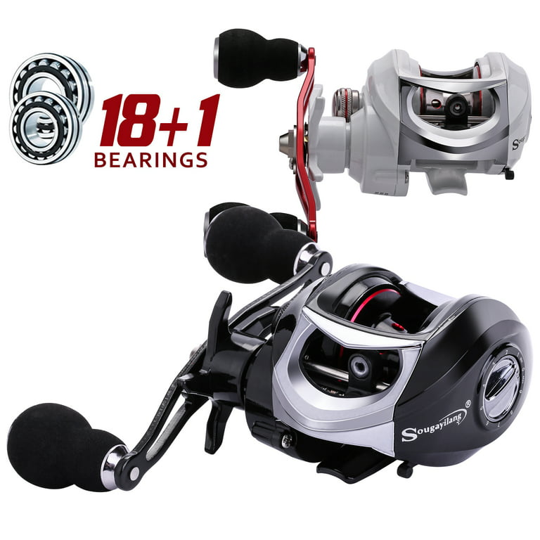 Sougayilang Baitcasting Fishing Reels 6.3:1 Gear Ratio Casting Wheel 18+1  BB Super Smooth Baitcaster Reel 