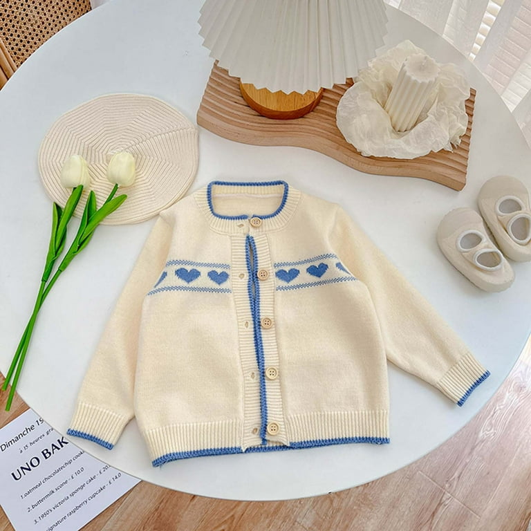 Ketyyh chn99 Girls Sweaters Cute Knitted Sweater Cardigan Jacket