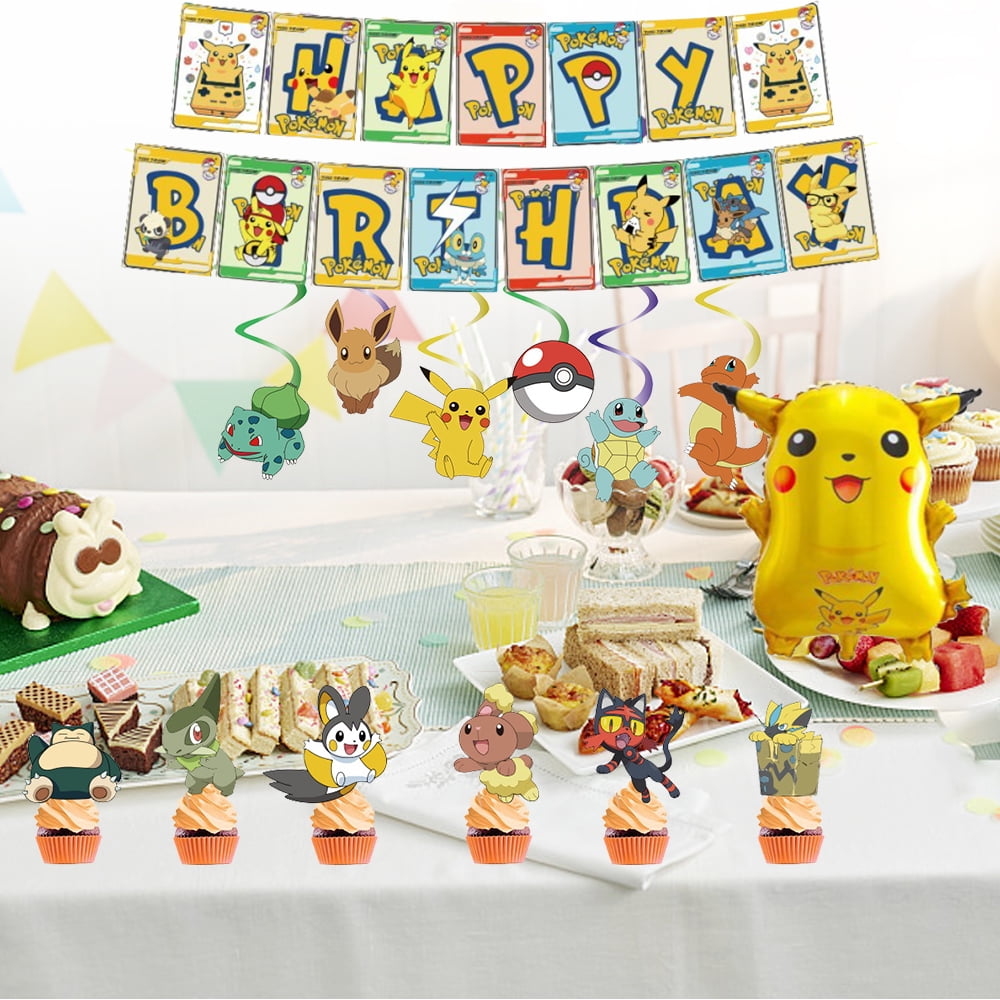 House of Banter Pikachu Pokemon Birthday Party Decoration Set of