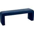 thumbnail image 1 of Bowery Hill Contemporary Upholstered Velvet Bench in Navy Finish, 1 of 5