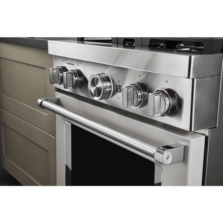 KitchenAid - Commercial-Style 4.1 Cu. Ft. Slide-In Gas True Convection Range with Self-Cleaning - Milkshake