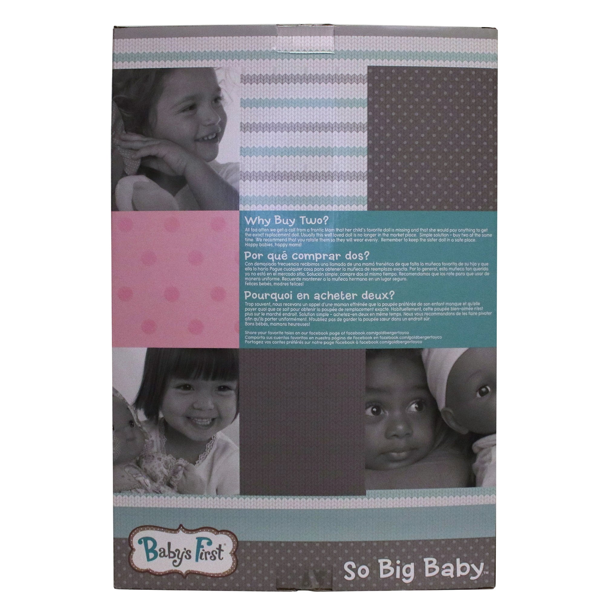 Baby's First: So Big - Striped Pajamas with Matching Baby Cap - 19" Baby Doll, 3pc Toy Care Accessories, Sleepy Time Eyes, Soft & Cuddly, Toddlers-Kids 2 years & UP