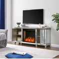 thumbnail image 5 of Toppington Mirrored Smart Electric Fireplace Media Console in Mirror/Silver, 5 of 5