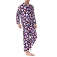 thumbnail image 2 of Sikiie Skull colorful mushroom rainbow Mens Pajama Set, Soft Warm Long Sleeve Sleepwear, Cozy Button-Down Pjs for Men-Large, 2 of 7