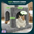thumbnail image 3 of Amolife 29.5" Cat Tree Tower with Plush Condo Hammock, Large Perch Sisal Scratching Posts, Cat Furniture for Indoor Cats and Kittens, Grey, 3 of 9