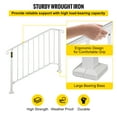 thumbnail image 4 of VEVOR Rampe d'Escalier, Rampes de Rampe d'Escalier Picket 3 s'Adapte à 3 Ou 4 Marches, Rampe d'Escalier Blanche Mate en Fer Forgé avec Kit d'Installation pour Marches Extérieures/intérieures, 4 of 9
