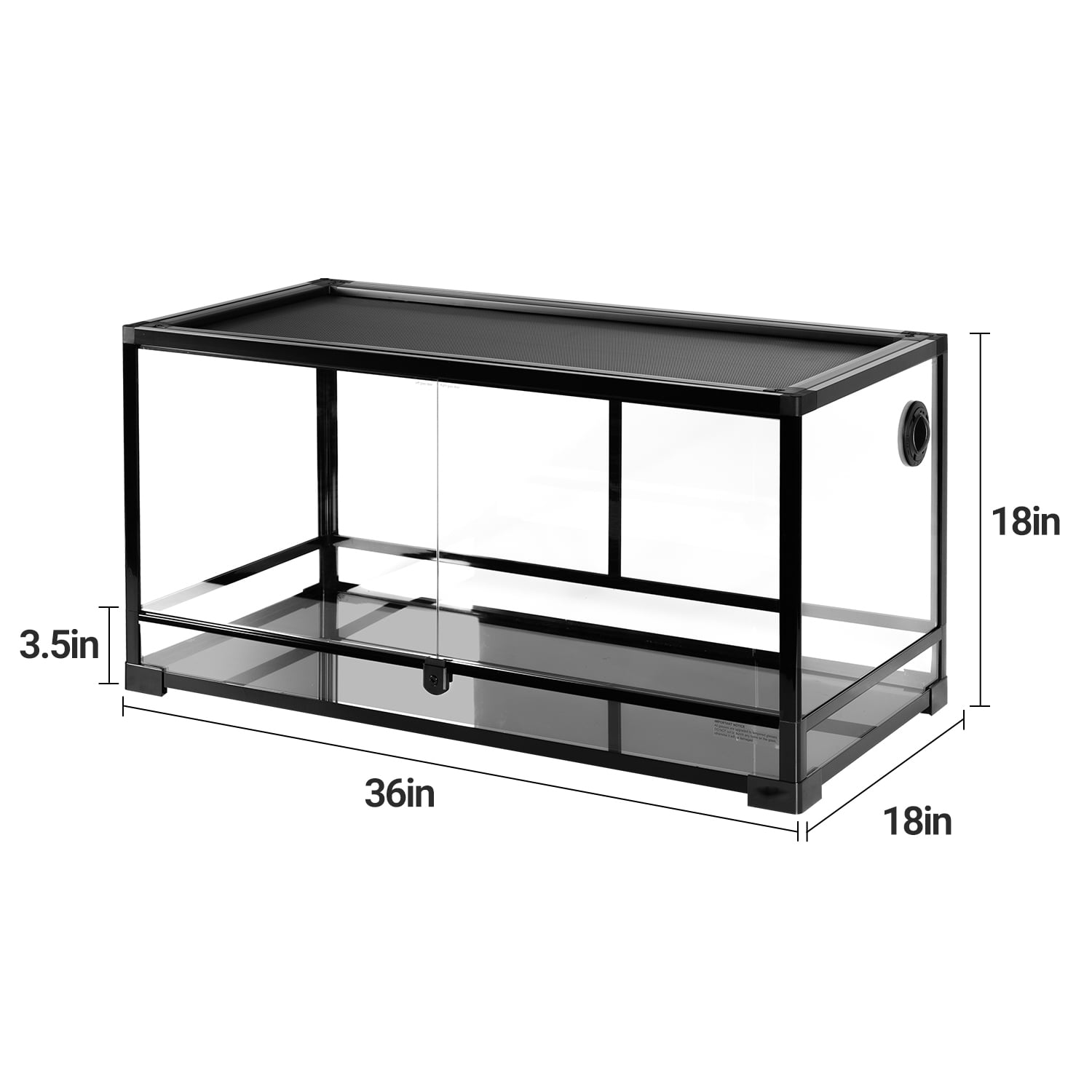 OiiBO  50 Gallon Reptile Glass Terrarium Tank Double Hinge Door with Screen Ventilation Large Reptile Terrarium 36" x 18" x 18"(Knock-Down)