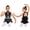 Black, variant on Kids Competition Wear Rhinestone Plume Latin Dance Dress Competitions Gymnastics Mock Neck Apparel Pink 6