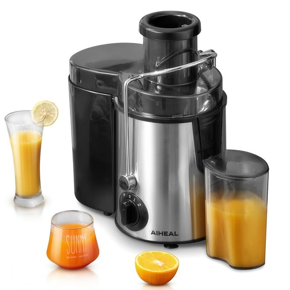 Juicer Machines, 3" Wide Mouth Centrifugal Juicer with 3 Speed Control for Whole Fruit and Vegetables, Black