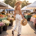 thumbnail image 7 of Floral Barrel Jeans, 2026 Floral Print Wide Leg Jeans Y2k Patchwork Baggy Boyfriend Denim Pants White XL, 7 of 7