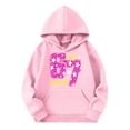 thumbnail image 3 of 67 Niños con capucha Niñas 6 7 Meme Sudadera cómoda manga larga Suéteres divertidos 6 7 Número impreso Novedad manga larga con capucha Suéter de moda cómodo once once hoodie (Rosa rosa,9-10 años), 3 of 4