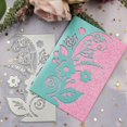 thumbnail image 3 of Plantillas de troquelado MESYGK de metal con diseño de flor de diente de león y lirio, color plata, 3 of 6