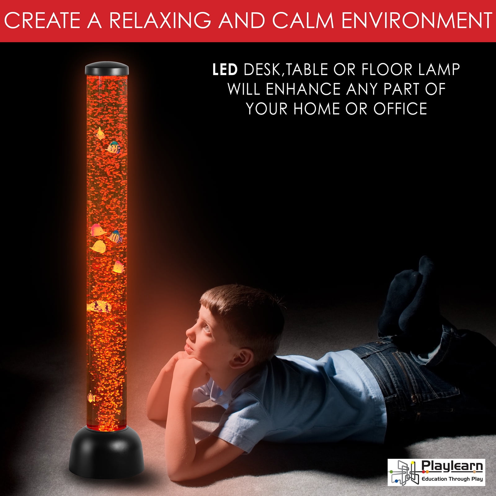 sensory led bubble fish lamp