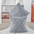 thumbnail image 2 of Home Soft Things Serenta Jacquard Rabbit Faux Fur Throw Pillow Covers 2 Piece Set, 20" x 20", Silver Grey, 2 of 6