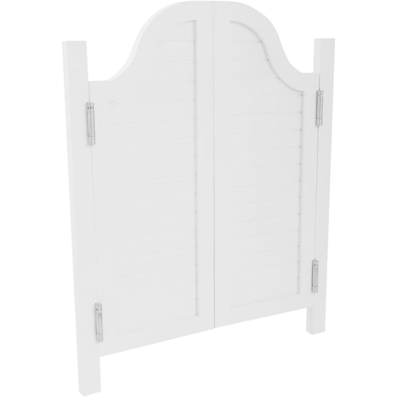 Double Half Doors Swinging Doors with Hinges, Louvered Interior Doors for Openings, Solid Pine Wood Room Divider for Hallway Kitchen Entrance Partition, White (White, 31.5" W X 35.4" H)