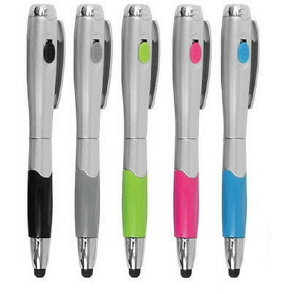 3pc 3-in-1 Capacitive Touch Screen Stylus   Ballpoint Pen   LED Flashlight iPad