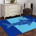 thumbnail image 4 of Shark Washable Area Rugs 3'x5', Summer Beach Low Pile Throw Living Room Rug Non-Slip Sturdy Edge Binding Carpet for Indoor Entryway Bedside Kitchen, 4 of 9