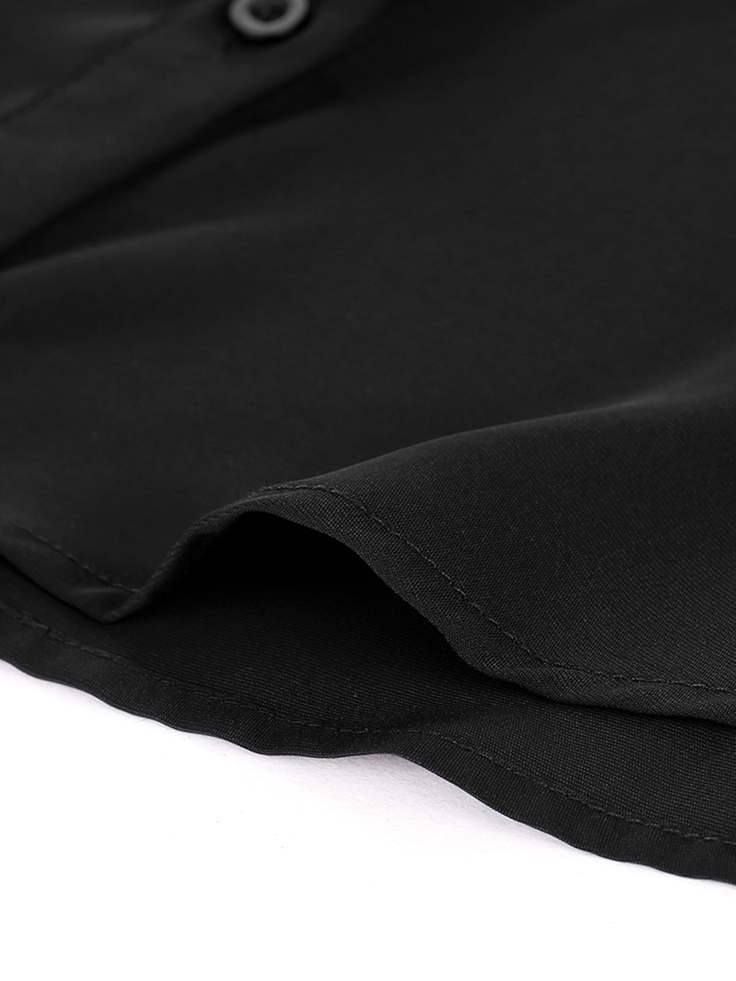 DARING DIVA Women's Peter Pan Collar Ruffle Long Sleeve Shirt M Black