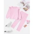 thumbnail image 3 of Arshiner Toddler Girls 2 Piece Fall Outfits Ruffle Trim Long Sleeve Pullover Sweatshirts and Pants, 3 of 6
