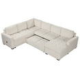 thumbnail image 5 of Sectional Sleeper Sofa with Pull-out Bed and Lounge Chair, USB and Type-C Interfaces, Suitable for Living Room, Office, and Spacious Spaces (Beige), 5 of 12
