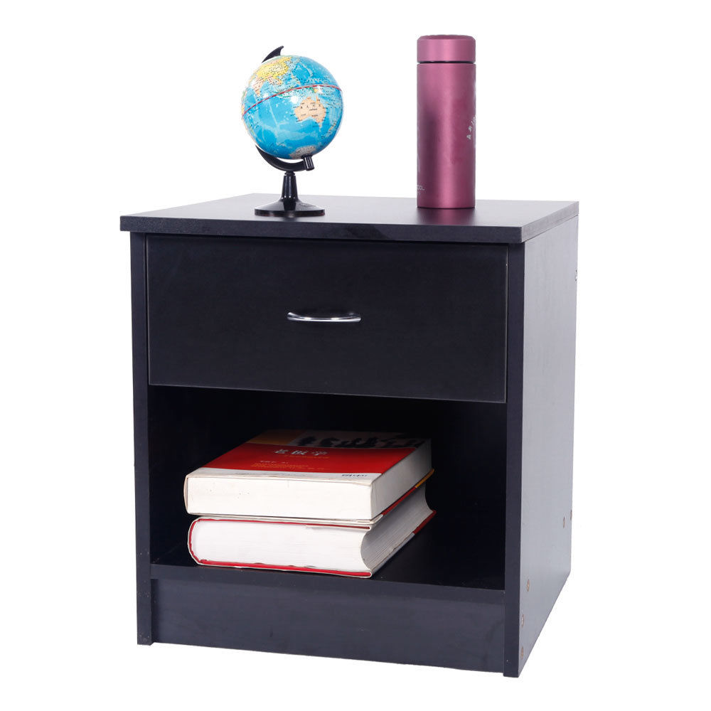 Zimtown Zimtwon Nightstand Bedside Table Bedroom Night Stand Furniture Open Storage W Drawer End Table Black White Walmart Com Walmart Com