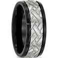 thumbnail image 4 of Stainless Steel Brushed Black Ip-Plated 8mm Grooved Band (Size 12) Made In China sr580-12, 4 of 5