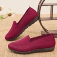 thumbnail image 6 of AUDeals Women Knitted Slip On Shoes, Round Toe Lightweight Comfortable Loafers, Breathable Mesh Walking Shoes (Red, 6.5), 6 of 8