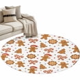 thumbnail image 2 of Area Rug 36in, Christmas Cartoon Gingerbread Man Floor Carpet Living Room Rug, Orange White Non-Slip Welcome Mat Indoor Rugs for Bedroom Dining Room, 2 of 9