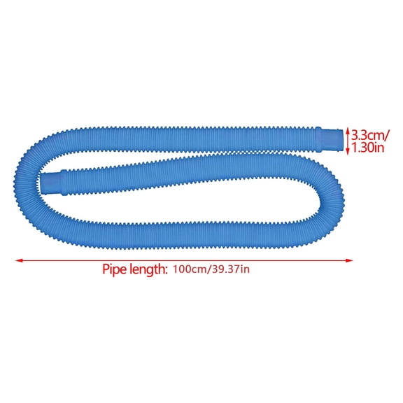 1.25-Inch Above Ground Pool Hose | 39-Inch Replacement Pump Hose with Stainless Steel Clamps | 2-Pack Pool Filter Hose for 1-1/4" Pump Systems