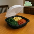 thumbnail image 6 of EcoQuality 48oz Hinged 11.5x10x3 Inch Black Clamshell Takeout Container with Clear Lid Disposable Food Container for Takeout, Restaurants, Meal Prep, Catering, Delivery (20), 6 of 8