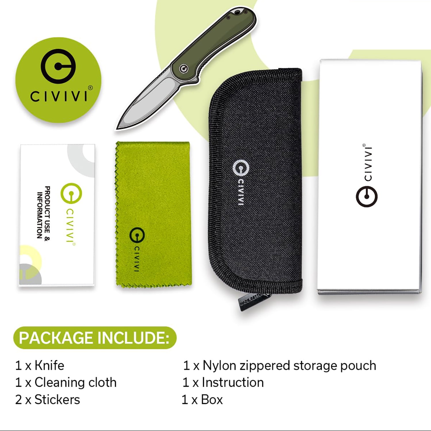 ⭐️INDIVI CIVIVI Brazen Folding Pocket Knife, 3.46