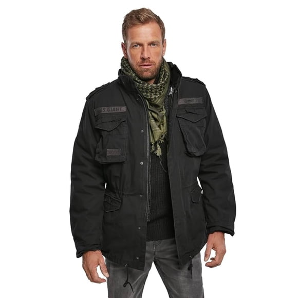 Chaqueta Brandit M-65 Giant Field para hombre negra con forro extraíble