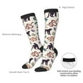 thumbnail image 4 of Knee High Socks for Women Men Athletic - Black Panther Snake Palm Leaf Thigh-High Black Sole Comfort Breathable Long Socks for Casual Travel Running, 4 of 7