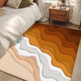 thumbnail image 4 of 3'x5' Area Rugs, Orange Coastal Beach Indoor Outdoor Area Rug for Living Room Bedroom, Rustic Abstract Sea Waves Striped Washable Bathroom Rugs Kitchen Floor Carpet Mats Home Decor Aesthetic, 4 of 8