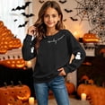 thumbnail image 5 of Atogsazn Children's Girls Halloween Sweatshirt Kids Casual Oversized Ghost Print Long Sleeve Sweaters Fall Winter Tops Black 14-15 Years Fashion, 5 of 9