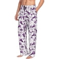 thumbnail image 2 of Xecao Violets Flowers Men's Straight Lounge Pajama Pants: The Ultimate in Comfortable Sleepwear, 2 of 9