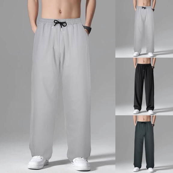 Kcolen Men Casual Pants Baggy Men's Casual Jogger Pants for Training Workout Running Basketball with Pockets Loose Fit Comfort Trousers