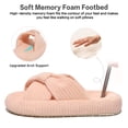 thumbnail image 4 of Ecetana House Slippers for Women Corduroy Cross Band Memory Foam Slippers Open Toe Non-Slip Home Shoes, 4 of 7