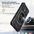 thumbnail image 5 of Ring Kickstand Phone Case for Nokia C100 w/Tempered Glass Screen Protector for Car Mount Hybrid Hard Shockproof Case - Black, 5 of 6