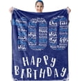 thumbnail image 3 of 100th Birthday Gifts for Men, Happy 100th Birthday Gift Blanket,Blankets, Best Gifts for 100th Birthday Decorations, 100 Years Old Birthday Gift for Parents Husband Grandfather, Navy(30"x40"), 3 of 7