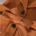 thumbnail image 5 of CUZIBR Girls Wool Overcoat Solid Color Long Sleeve Dress Coat Button Peacoat Notch Lapel Outerwear With Belt Pockets Winter Thick Warm Jacket ,Brown,3-4 Years, 5 of 8