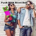 thumbnail image 2 of Cinturón con tachuelas Metal Punk Rock Rivet Belt Punk Leather Belt Threads Studs Goth Belt con Pyramid Studs para mujeres y hombres, 2 of 5
