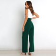 thumbnail image 6 of Womens Wide Leg Dress Pants Pleated Elastic High Waisted Bow Knot Belted Business Work Trousers Long Straight Leg Suit Pants, 6 of 7