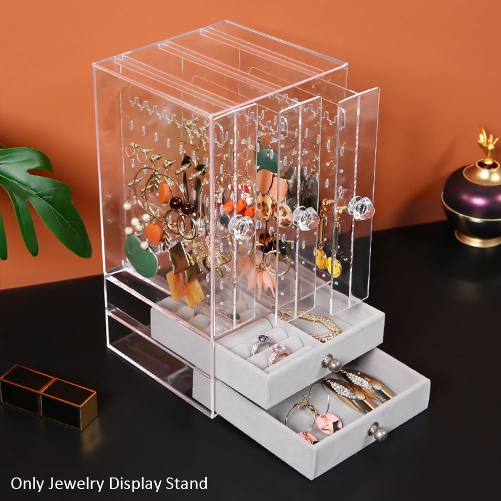 Details about   Acrylic Earrings Organizer Necklace Jewelry Hanging Rack Display Holder In Clear 