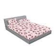 thumbnail image 2 of Autumn Flowers Fitted Sheet & Pillow Sham Set, Simple Design Floral Pattern With Linear Silhouettes Romantic Vibe, Decorative Printed 3 Piece Bedding Decor, King, Rose Raspberry White, by Ambesonne, 2 of 2