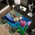 thumbnail image 3 of SKYSONIC Lightweight Soft Area Rugs Oil Painting of Beautiful Tulips Floor Mat for Kids Playing Room Hardwood Floor Living Room 63x48 inch Nursery Rugs, 3 of 6